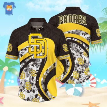 San Diego Padres Hawaiian Shirt Tropical Flower Pattern Hockey Fan Gift
