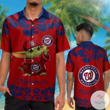 Washington Nationals Baby Yoda Trendy Hawaiian Shirt Aloha Shirt