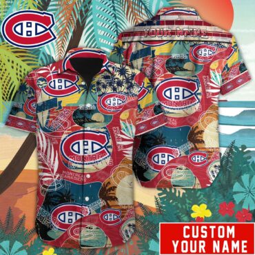 Montreal Canadiens Custom Name Hawaiian Shirt
