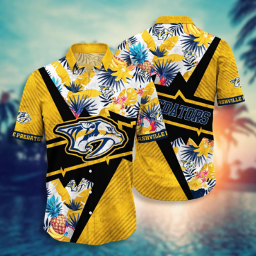 Nashville Predators NHL Hawaiian Shirt Camping Aloha Shirt
