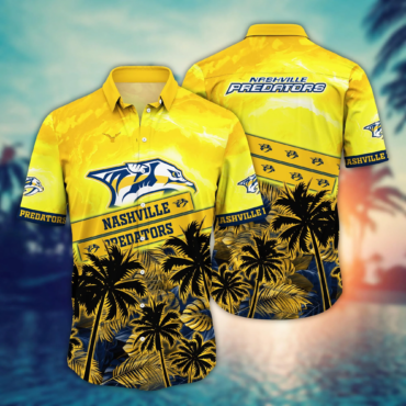 Nashville Predators NHL Hawaiian Shirt Lush Greenerytime Aloha Shirt