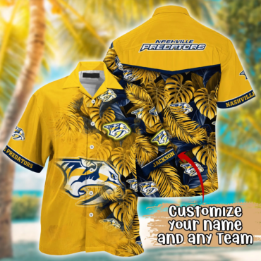 Nashville Predators NHL Summer Hawaii Shirt And Tshirt Custom Aloha Shirt