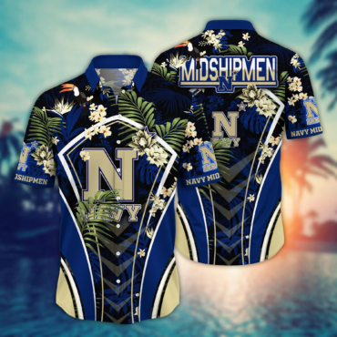 Navy Midshipmen Ncaa Hawaiian Shirt Air Conditioning Aloha Shirt