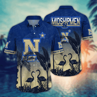 Navy Midshipmen Ncaa Hawaiian Shirt Beach Seasontime Aloha Shirt