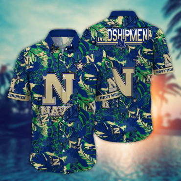 Navy Midshipmen Ncaa Hawaiian Shirt Blooming Flowers Aloha Shirt