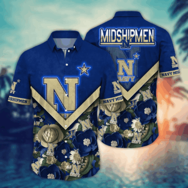 Navy Midshipmen Ncaa Hawaiian Shirt Custom Summery Aloha Shirt