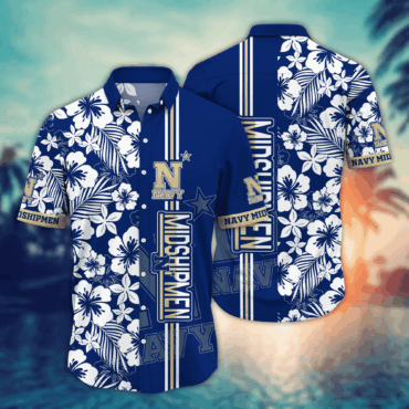 Navy Midshipmen Ncaa Hawaiian Shirt Dry Seasontime Footballing Event Shirts