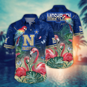 Navy Midshipmen Ncaa Hawaiian Shirt Mid Year Aloha Shirt