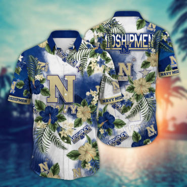Navy Midshipmen Ncaa Hawaiian Shirt Mid Yeartime Aloha Shirt