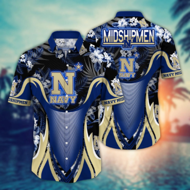 Navy Midshipmen Ncaa Hawaiian Shirt Sprinklers Aloha Shirt
