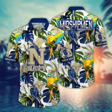 Navy Midshipmen Ncaa Hawaiian Shirt Sun Soakedtime Aloha Shirt