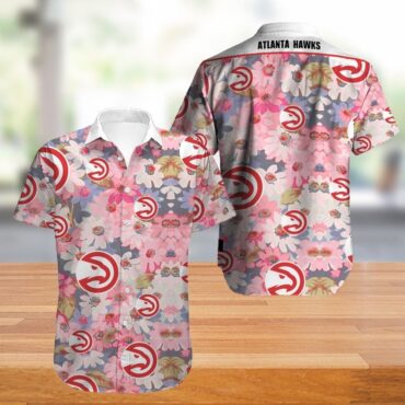 Atlanta Hawks Tropical Flowers Hawaiian Shirt