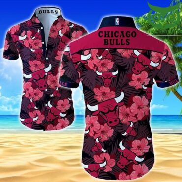 Chicago Bulls Tropical Summer Hibiscus Flowers Hawaiian Shirt