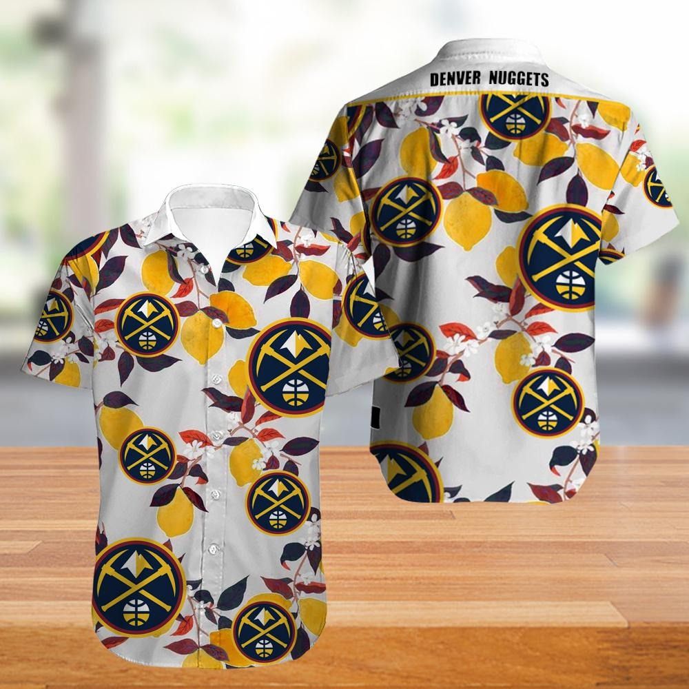 Denver Nuggets Yellow Tropical Summer Trendy Hawaiian Shirt Aloha Shirt