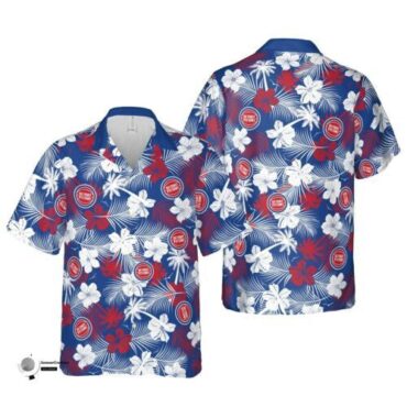 Detroit Pistons Red White Hibiscus Trendy Hawaiian Shirt Aloha Shirt
