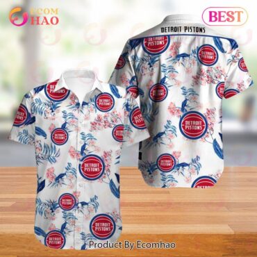 Detroit Pistons Vintage Tropical Flowers Trendy Hawaiian Shirt Aloha Shirt