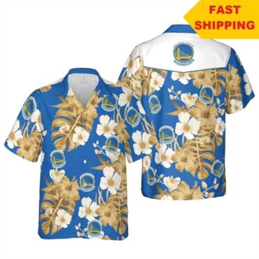 Golden State Warriors Tropical Flowers New Design Hawaiian Shirt