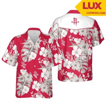 Houston Rockets Tropical Flowers Hawaiian Shirt