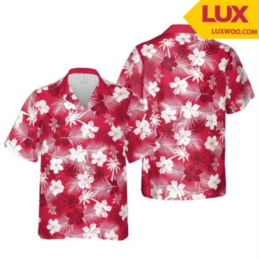 Houston Rockets Tropical Flowers Hawaiian Shirt
