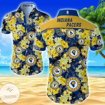 Indiana Pacers Tropical Flowers Hawaiian Shirt