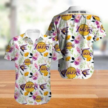 Los Angeles Lakers Tropical Flowers Trendy Hawaiian Shirt V3 Aloha Shirt