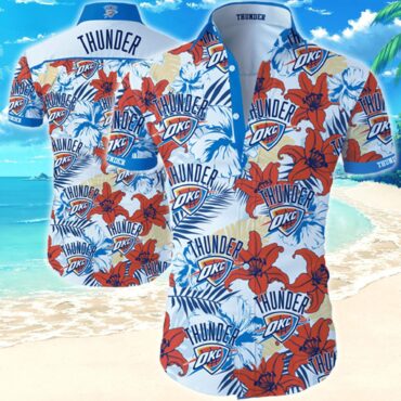 Oklahoma City Thunder Tropical Hibiscus Flowers New Design Hawaiian Shirt