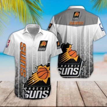 Phoenix Suns Gray Black Scratch Hawaiian Shirt