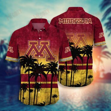 Minnesota Golden Gophers Coconut Tree Hawaiian Shirt