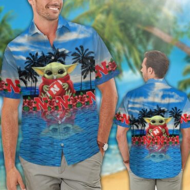 Nebraska Cornhuskers Baby Yoda Trendy Hawaiian Shirt