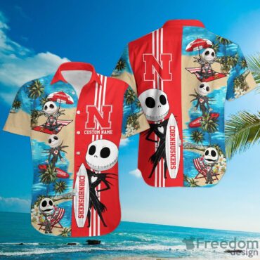 Nebraska Cornhuskers Custom Name Jack Skellington Hawaiian Shirt