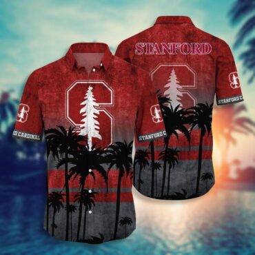 Stanford Cardinal Coconut Tree Hawaiian Shirt