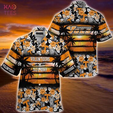Tennessee Volunteers Orange Black Hawaiian Shirt V3 Aloha Shirt