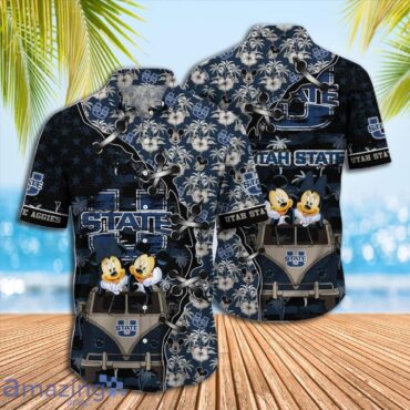 Utah State Aggies Mickey Mouse Hawaiian Shirt