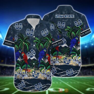 Utah State Aggies Parrot Hawaiian Shirt