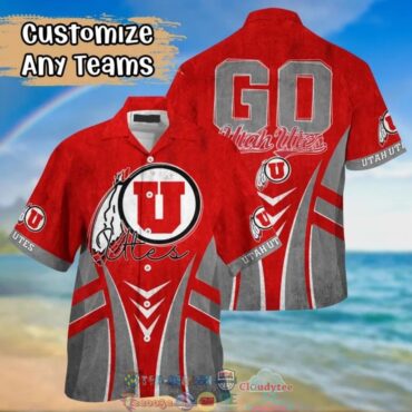 Utah Utes Grey Go Red Hawaiian Shirt