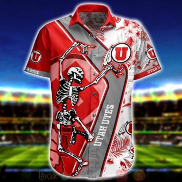 Utah Utes Skeleton Trendy Hawaiian Shirt Aloha Shirt