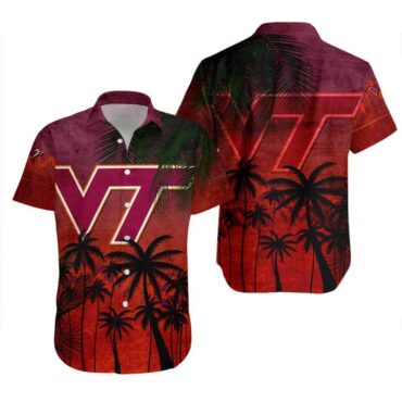 Virginia Tech Hokies Coconut Tree Trendy Hawaiian Shirt V13 Aloha Shirt