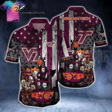Virginia Tech Hokies Halloween Night Trendy Hawaiian Shirt Aloha Shirt