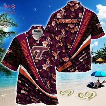 Virginia Tech Hokies Maroon Black Trendy Hawaiian Shirt Aloha Shirt