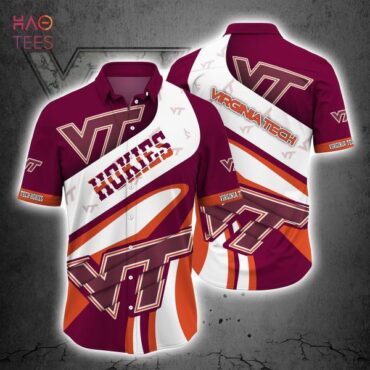 Virginia Tech Hokies Maroon White Hawaiian Shirt