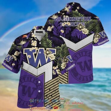 Washington Huskies Black Purple New Design Hawaiian Shirt