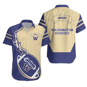 Washington Huskies Purple Gold Trendy Hawaiian Shirt V2 Aloha Shirt