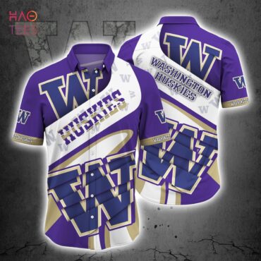 Washington Huskies Purple White Trendy Hawaiian Shirt Aloha Shirt