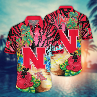 Nebraska Cornhuskers NCAA Hawaiian Shirt Vacationtime Aloha Shirt