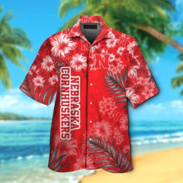 Nebraska Cornhuskers Red Flowers Trendy Hawaiian Shirt Aloha Shirt