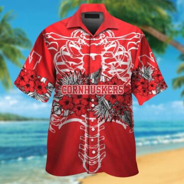 Nebraska Cornhuskers Short Sleeve Button Up Tropical Hawaiian Shirt Ver015