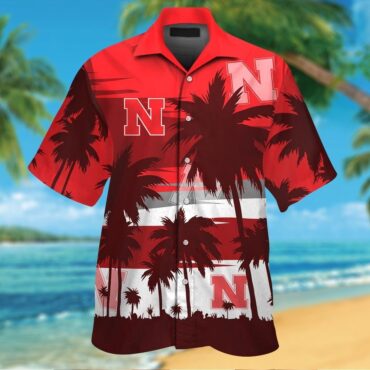 Nebraska Cornhuskers Short Sleeve Button Up Tropical Hawaiian Shirt Ver017