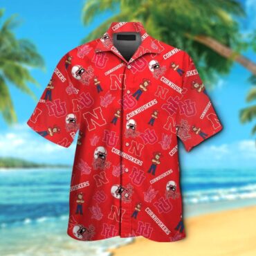 Nebraska Cornhuskers Short Sleeve Button Up Tropical Hawaiian Shirt Ver019