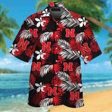 Nebraska Cornhuskers Short Sleeve Button Up Tropical Hawaiian Shirt Ver028