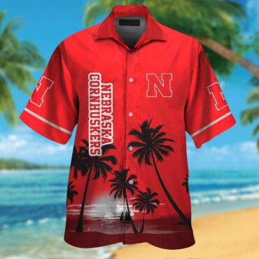 Nebraska Cornhuskers Short Sleeve Button Up Tropical Hawaiian Shirt Ver030